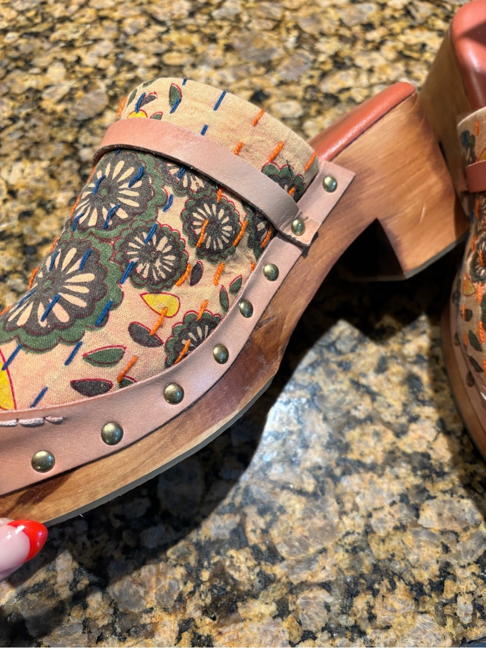 Free People Bohemian Patterned Slip-On Mules - Picture 4 of 8